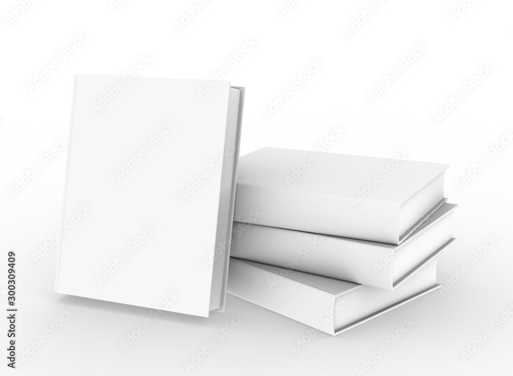 template empty book mockup set white background , 3d rendering template empty book mockup set white background , 3d rendering
