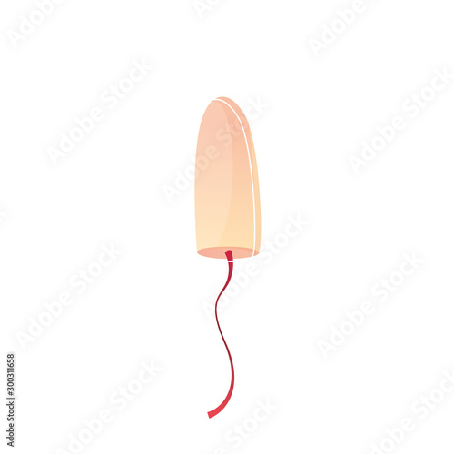 Modern vector illustration of feminine hygiene products. Tampon. Menstrual protection. Women intimate items.