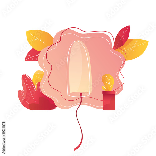 Modern vector illustration of feminine hygiene products. Tampon. Menstrual protection. Women intimate items.