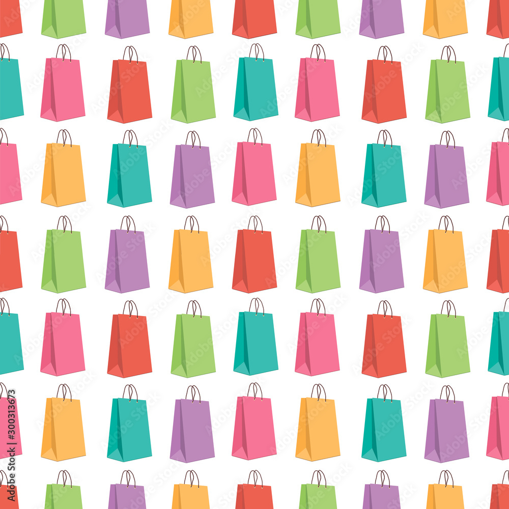 seamless pattern with shopping bags on a white background seamless pattern with shopping bags on a white background