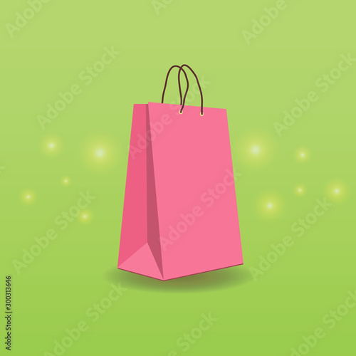 bright icon with a package for purchases for an online store on a colored background