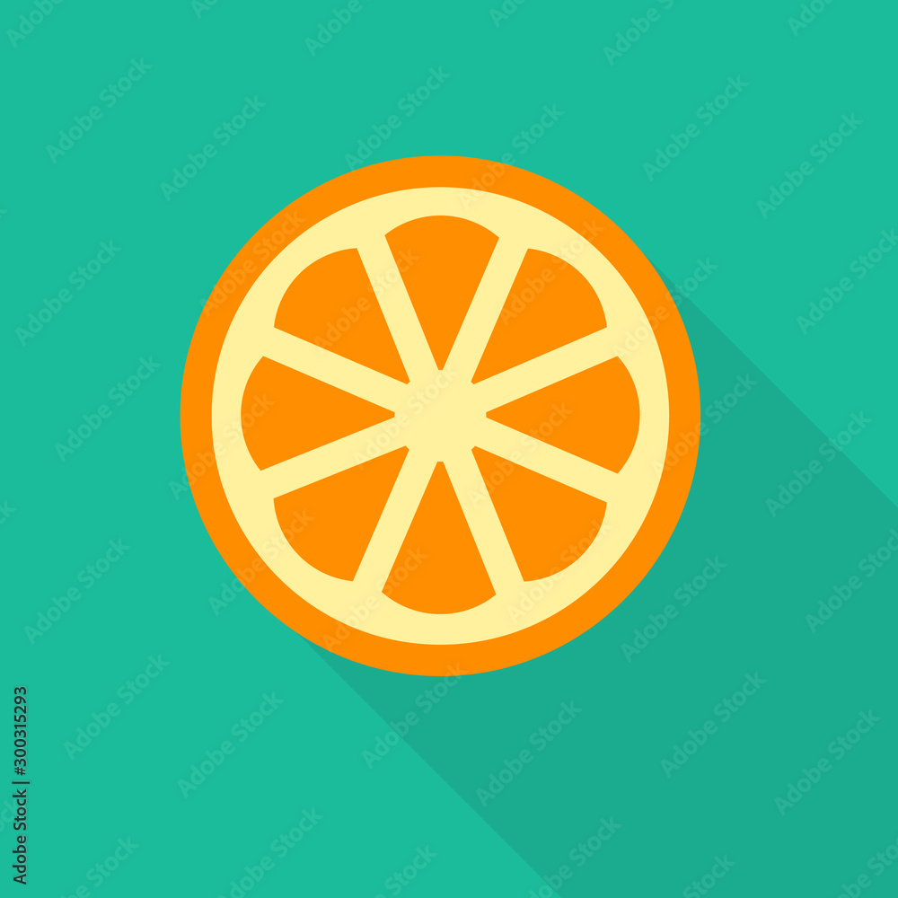 orange icon in flat style with long shadow, isolated vector illustration on green transparent background orange icon in flat style with long shadow, isolated vector illustration on green transparent background