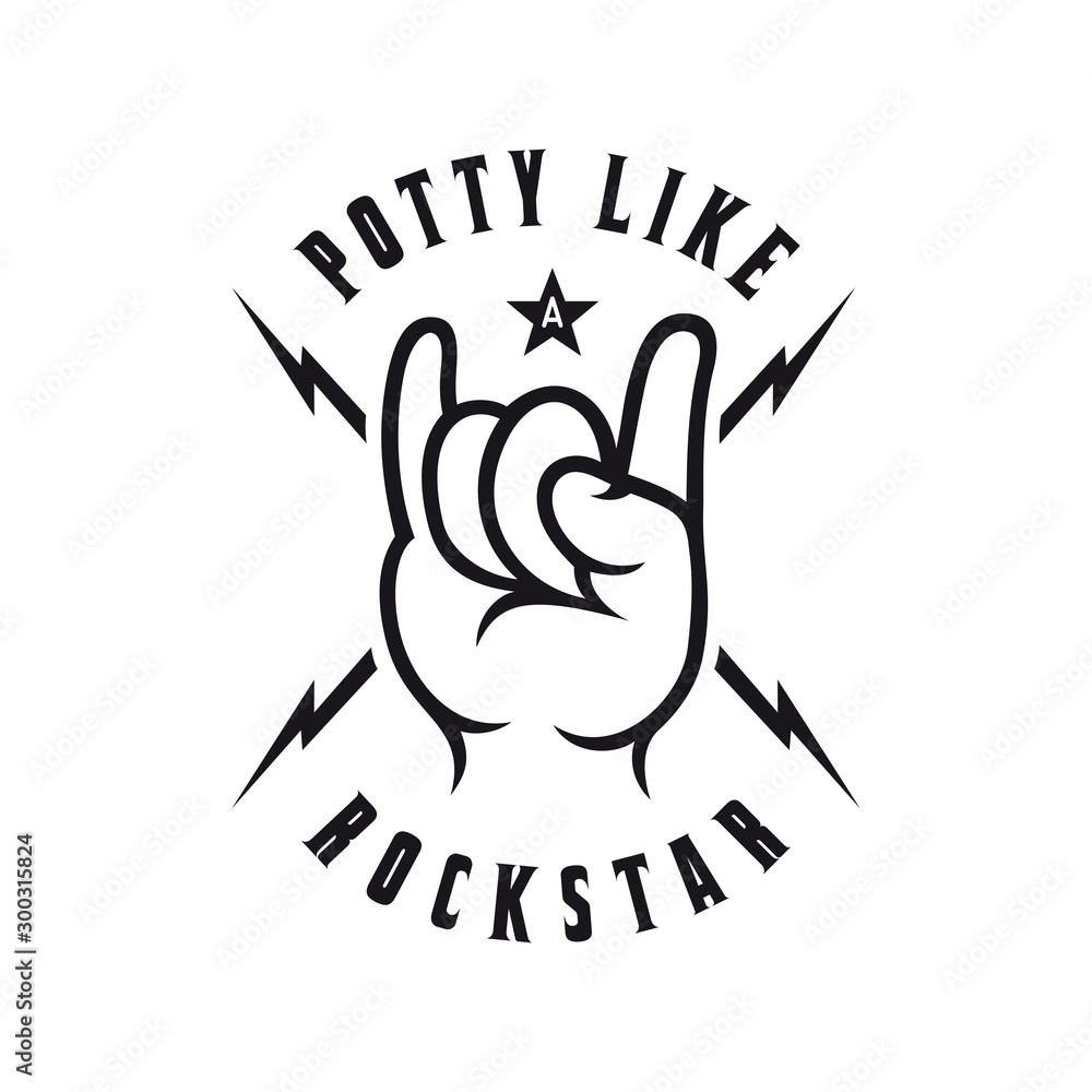 Potty like a rockstar funny poster. Vector illustration. Potty like a rockstar funny poster. Vector illustration.