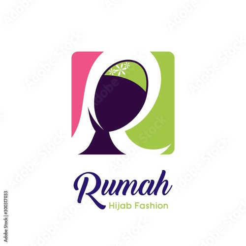 Letter R for hijab logo design