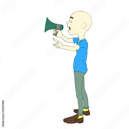 Cartoon character boy speak...