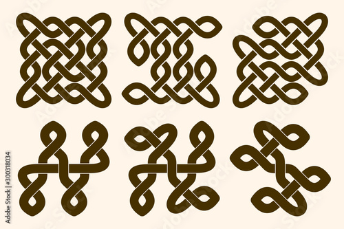 Celtic knot set. Abstract ornament. Vector illustration.