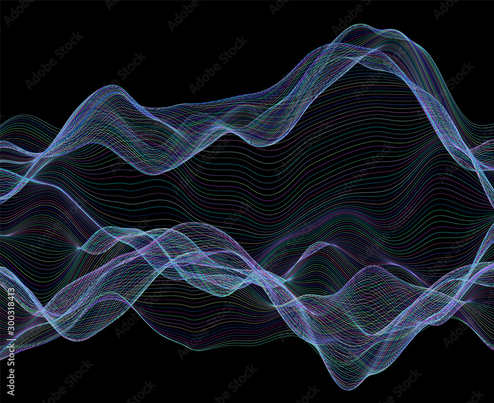 Fototapeta premium Wavy abstract background. Vector colorful illustration.