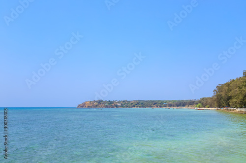 Crystal clear turquoise blue sea at Rawai Beach, Phuket, Thailand