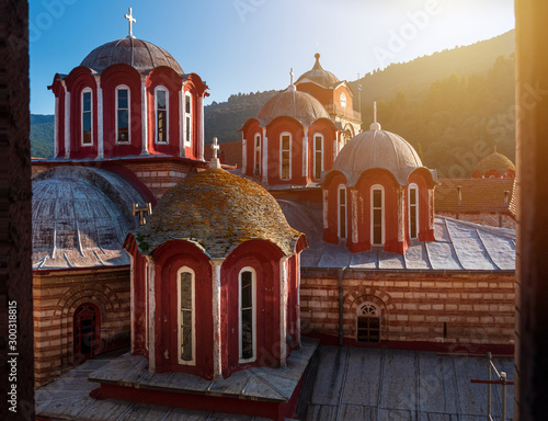 The Holy Mountain Athos in Greek (Hagion Oros) has been listed as a World Heritage Site. Greek monastery of Esphigmenou (Esfigmen). photo