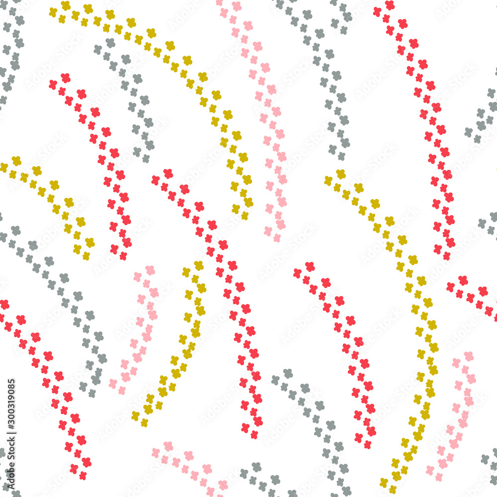 Vector seamless pattern with flower shapes. Simple modern floral background. Vector seamless pattern with flower shapes. Simple modern floral background.