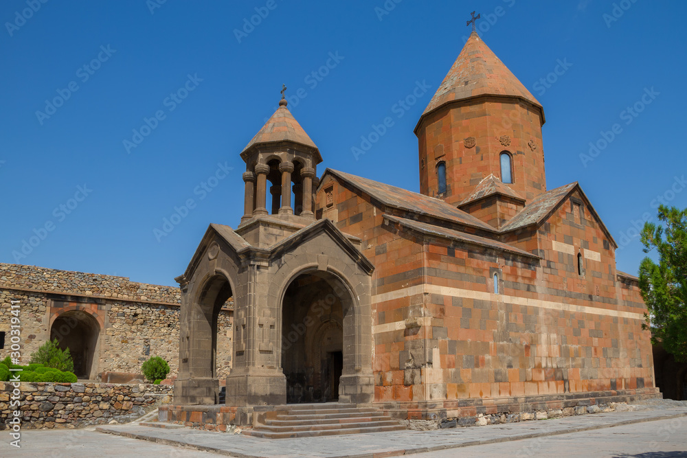 The church in the monastery on the mountain. Khor Virap, Armenia.