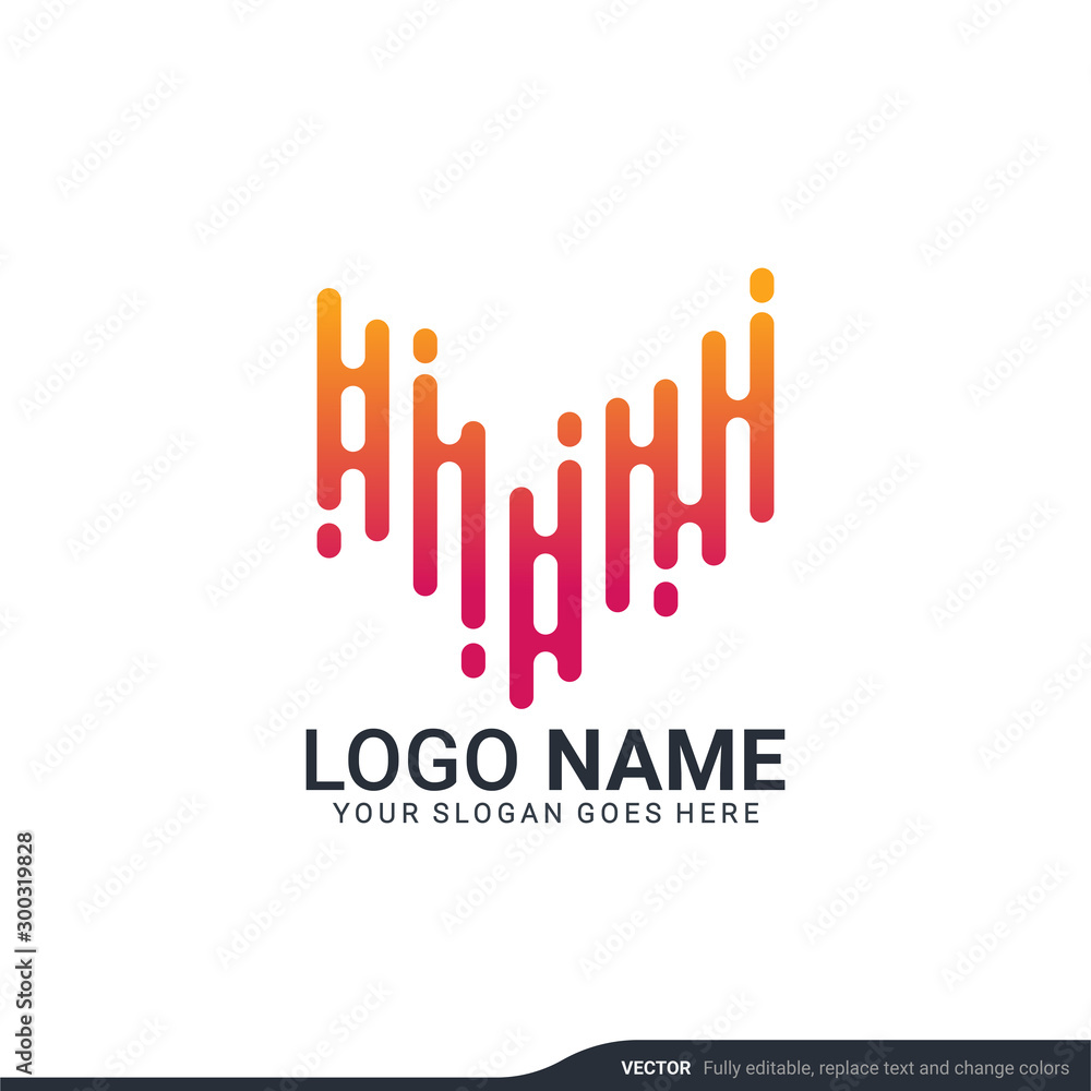 Obraz premium Creative abstract digital technology symbol logo design. Editable vector illustration logo design