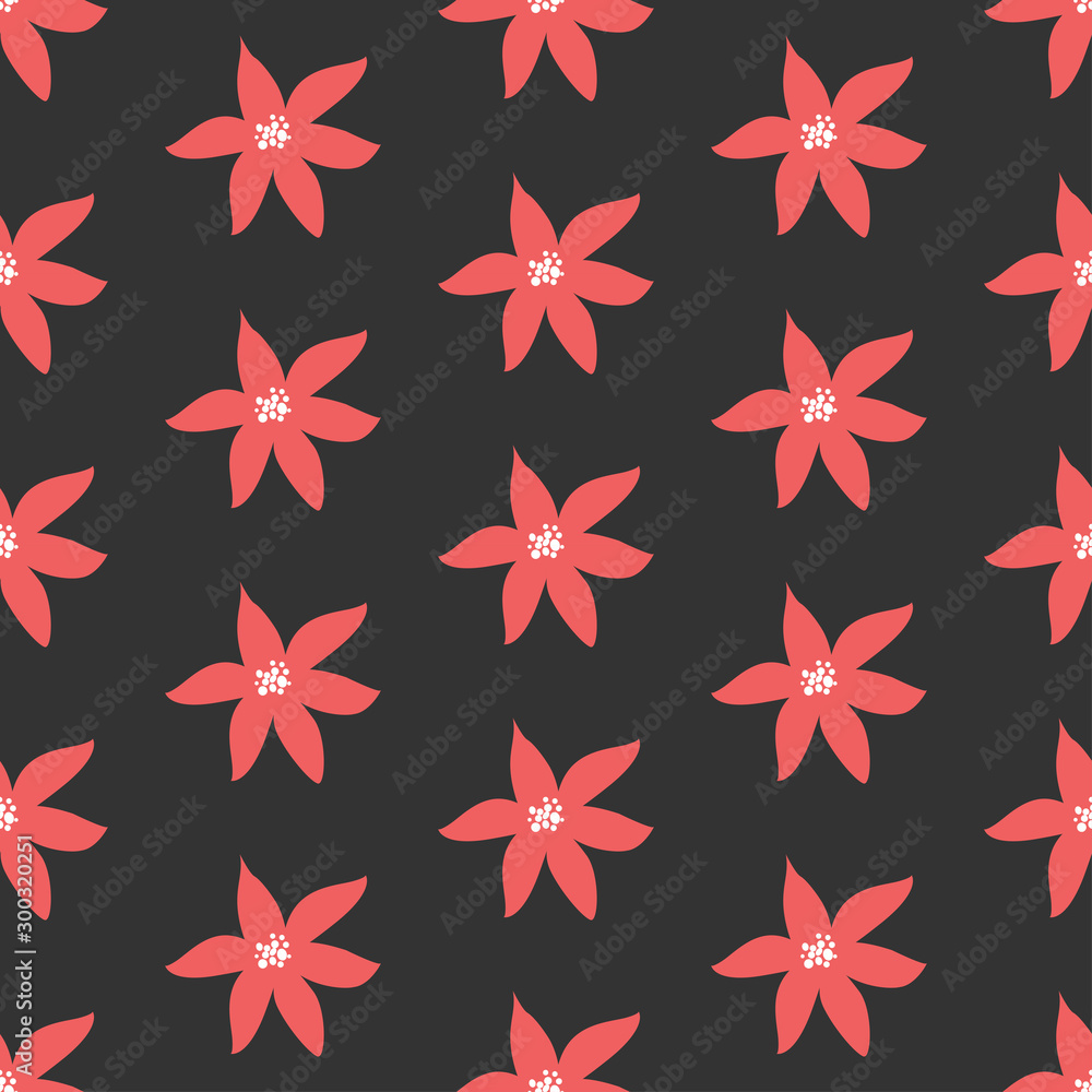 Cute Seamless Pattern with poinsettias Cute Seamless Pattern with poinsettias