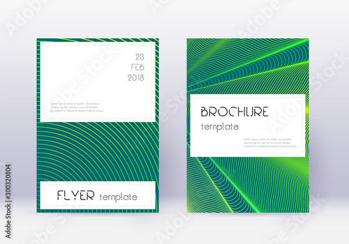 Stylish cover design template set. Green abstract 