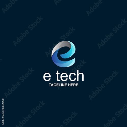 e tech Logo Design Awesome Inspiration