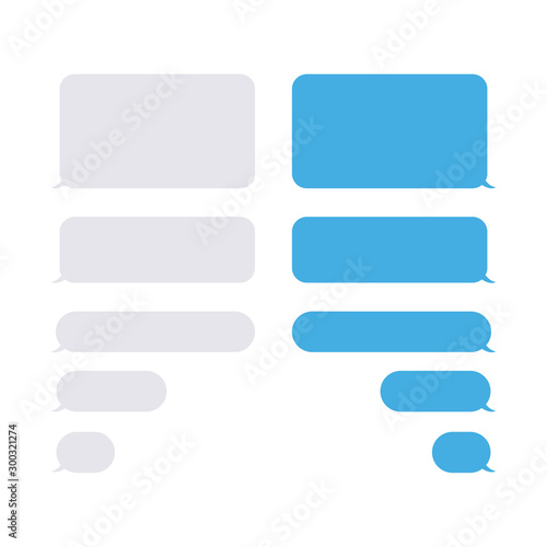 Bubbles messages chat speech vector isolated. Sms or mms bubble text. Communication elements. EPS 10 - Vector