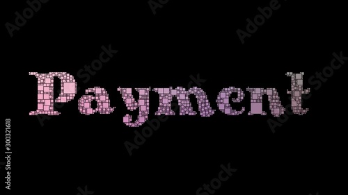 Regular Payment Pixelated Text Merging Looping Boxes With Glitch Effect photo