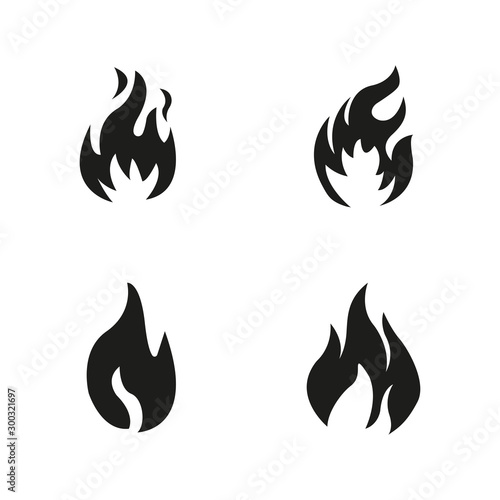 vector symbol fire flame icon on white background