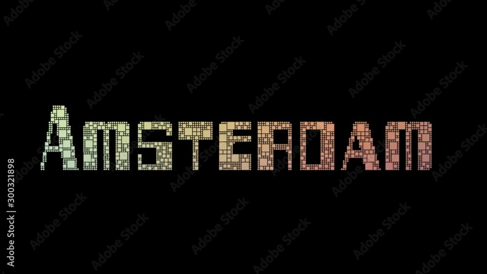 New Amsterdam Pixelated Text Warping Looping Boxes With Glitch Effect New Amsterdam Pixelated Text Warping Looping Boxes With Glitch Effect