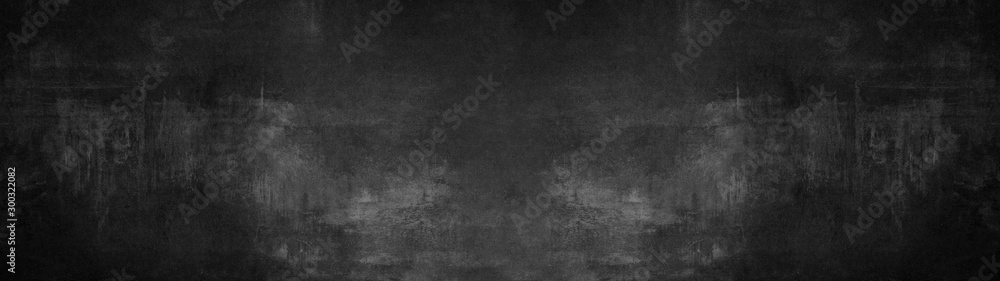Black anthracite stone concrete texture background panorama banner long