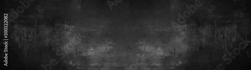 Panel kuchenny z motywem Abstract dirty rustic scratched black anthracite gray grey concrete cement wall facade texture background banner panorama long