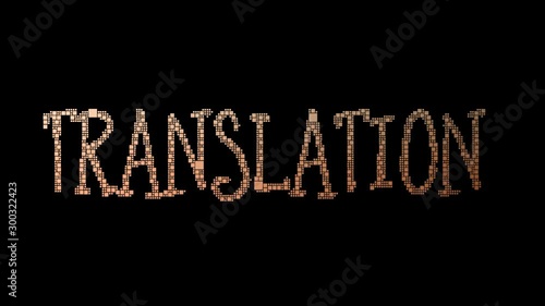 Machine Translation Pixelated Text Transforming Looping Grid With Glitch Effect