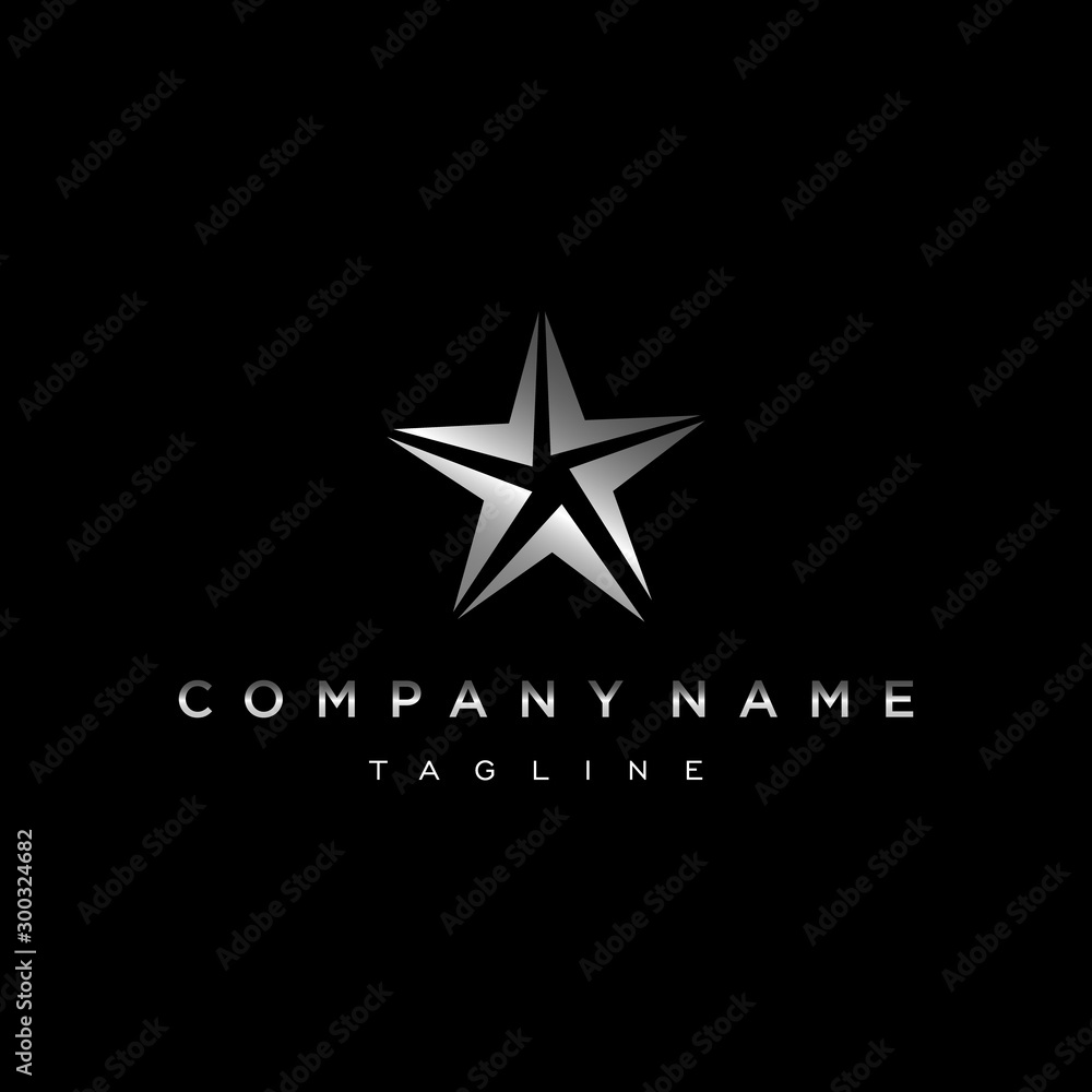 Obraz premium star logo design. modern style, silver color