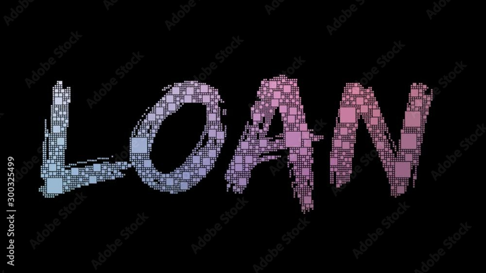 Time Loan Pixelated Text Warping Looping Pixels With Glitch Effect Time Loan Pixelated Text Warping Looping Pixels With Glitch Effect