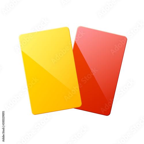 Vector realistic referee 3d red yellow cards