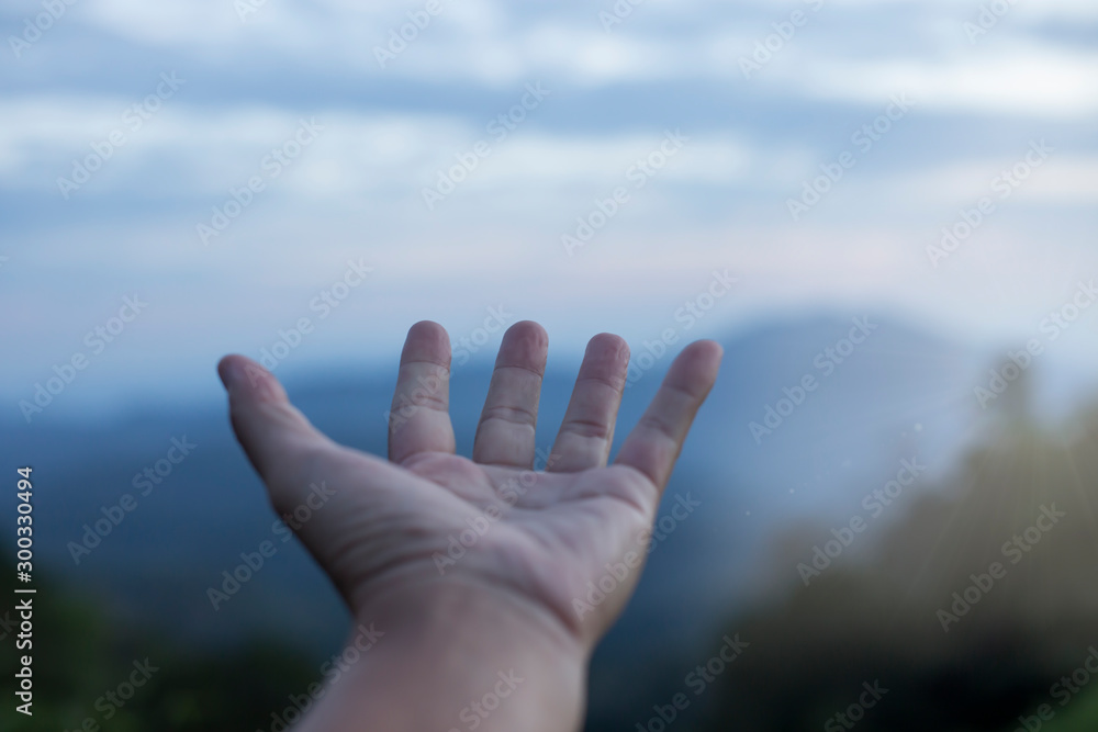 Technology, hand holding with environment Icons over the Network connection on green background. Technology, hand holding with environment Icons over the Network connection on green background.