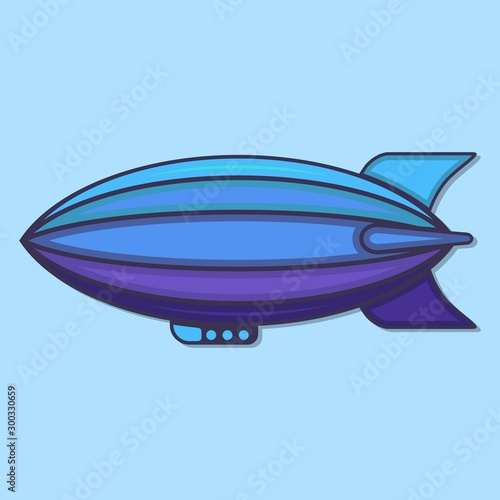 Airship icon. Flat design. Vector illustration