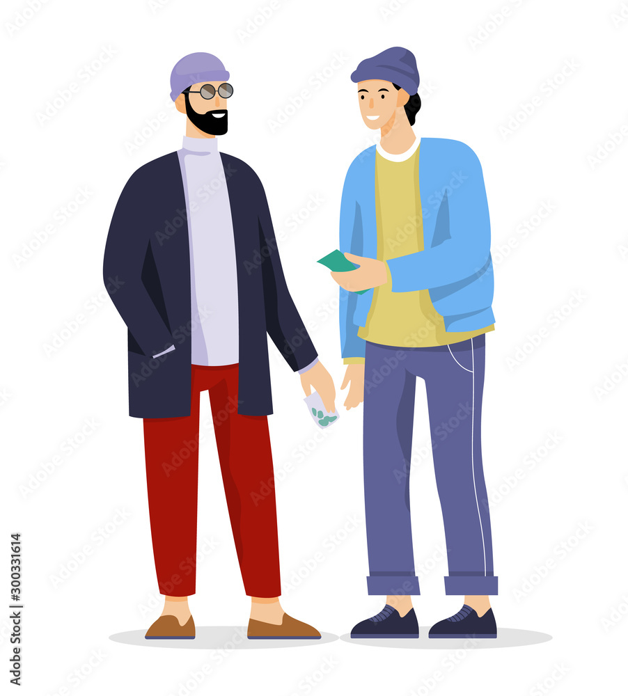 Vector illustration of drug dealer and addicted man doing illegal trade. Vector illustration of drug dealer and addicted man doing illegal trade.