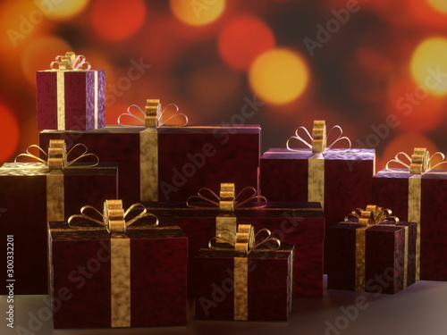 Принти на полотні Luxury christmas present boxes
