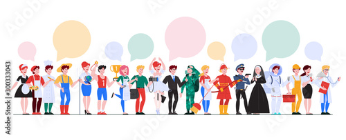 Profession set. Collection of occupation, male and female worker in the uniform