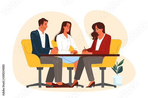 Group of business people at work, office meeting.