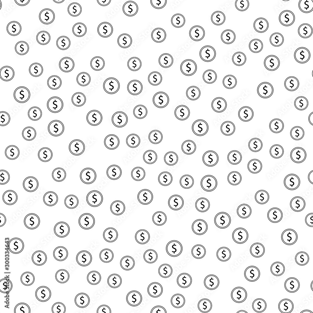 Seamless pattern with money. Seamless pattern with coin. Vector Illustration