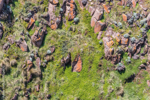 A Cliff at Phillip Island, orange and green colors