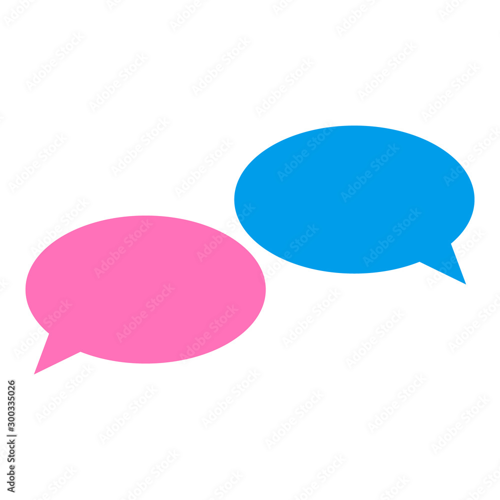 Chat vector icon.Gender chat icon. Speech bubbles. Comments. Dialogue sign. Vector illustration Chat vector icon.Gender chat icon. Speech bubbles. Comments. Dialogue sign. Vector illustration