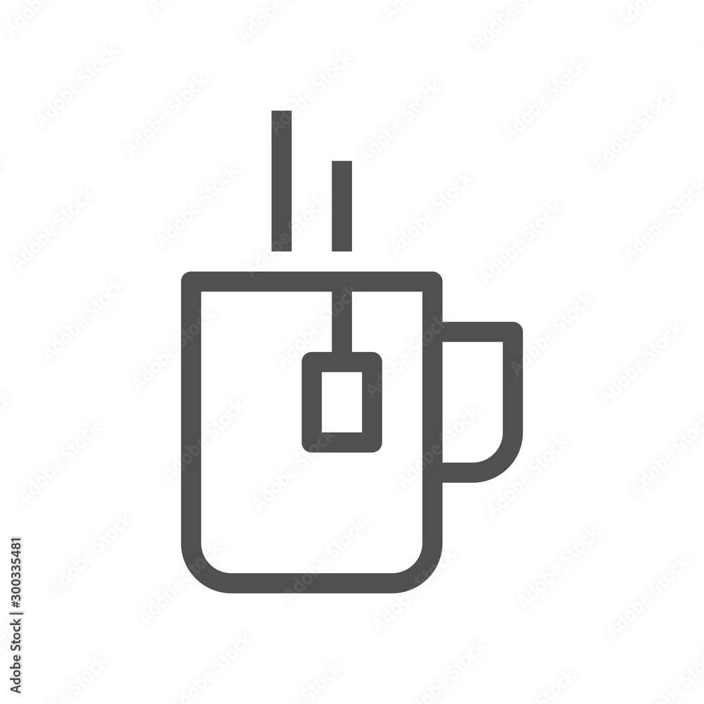 Cup of tea with bag symbol. Linear style icon. flat design element. Editable stroke. 48x48 Pixel Perfect. Cup of tea with bag symbol. Linear style icon. flat design element. Editable stroke. 48x48 Pixel Perfect.