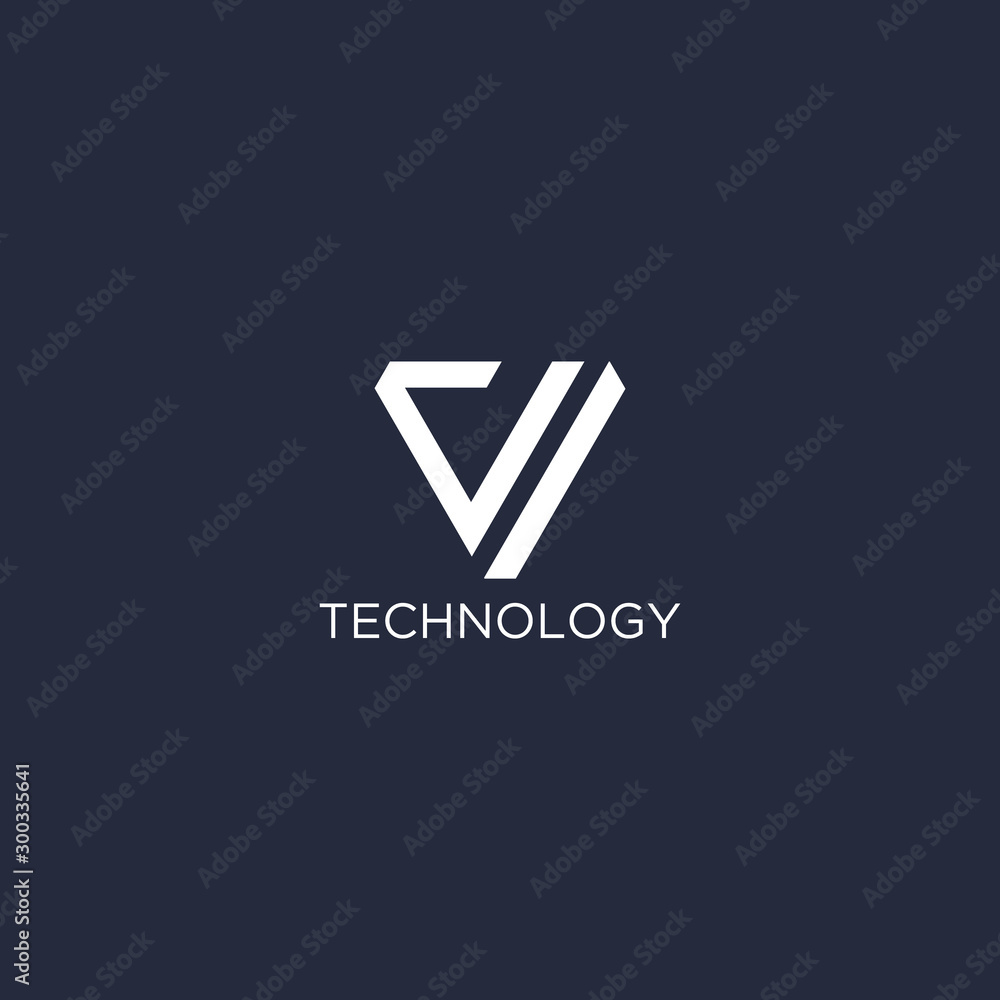 Abstract technology letter V logo design template Abstract technology letter V logo design template