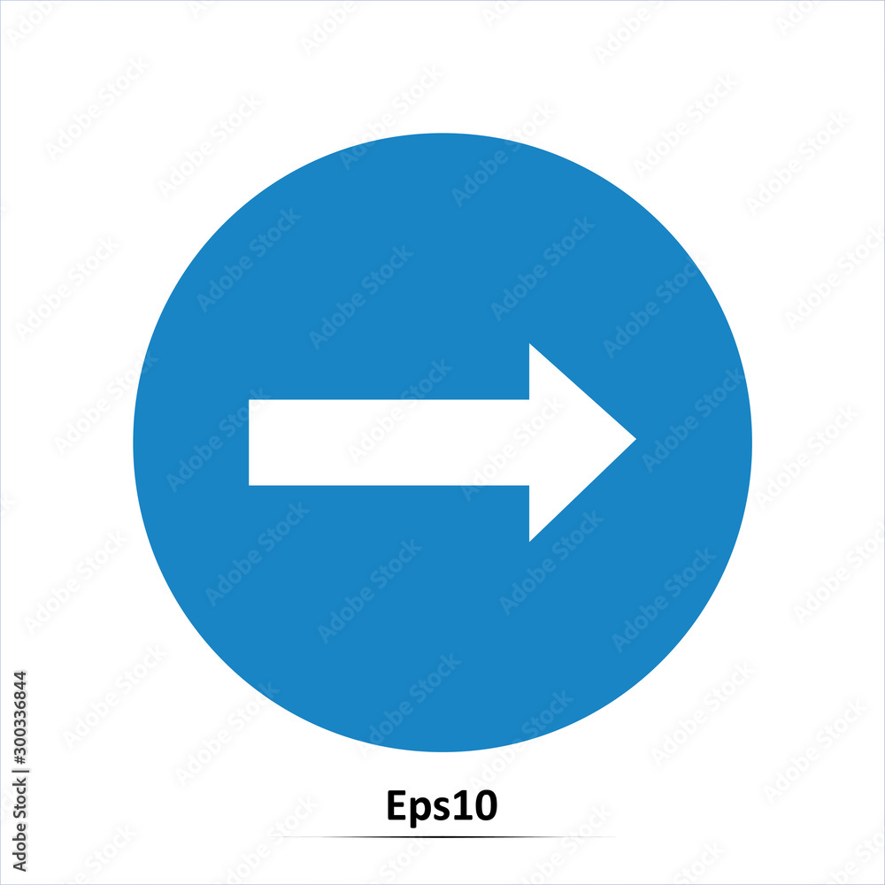 Road sign. Right arrow. Vector Illustration Road sign. Right arrow. Vector Illustration