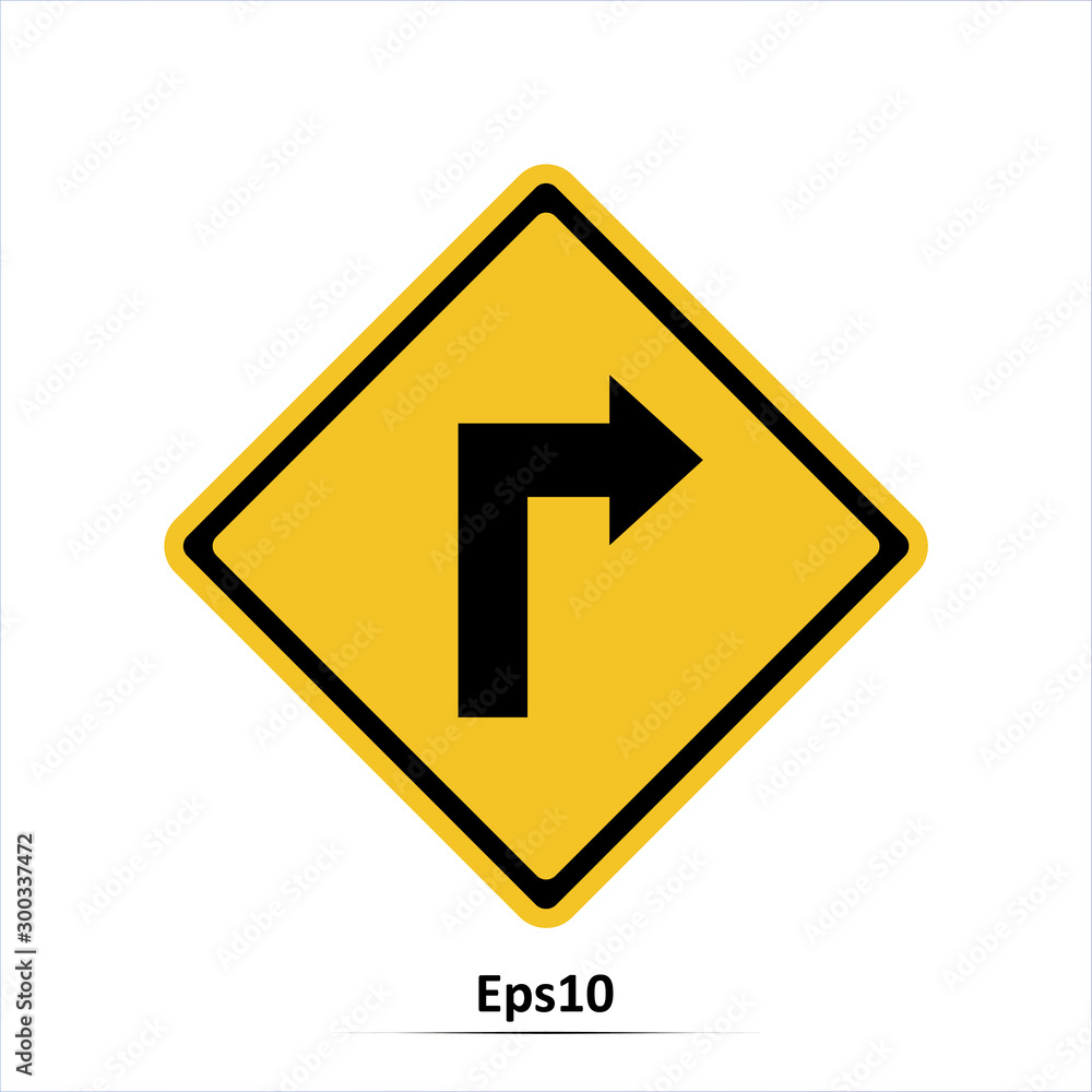Road sign. Right arrow icon. Vector Illustration Road sign. Right arrow icon. Vector Illustration