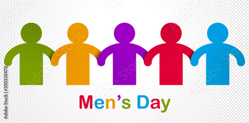 Man day international holiday, gentleman club, male solidarity concept vector illustration icon or greeting card.