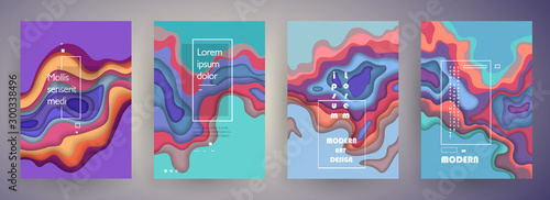 Liquid color background design. A4 format. Futuristic design posters