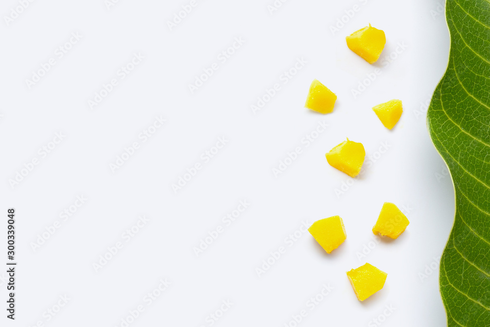 Obraz premium Tropical fruit, Mango on white background.