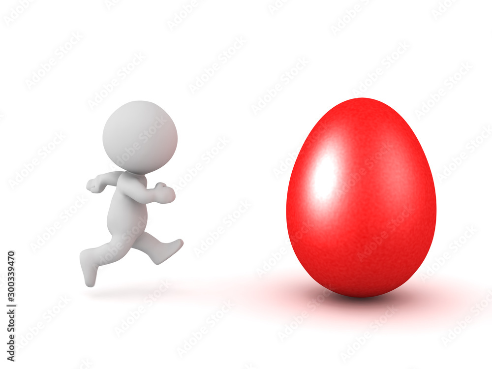 3D Character Running to get a Large Easter Egg 3D Character Running to get a Large Easter Egg