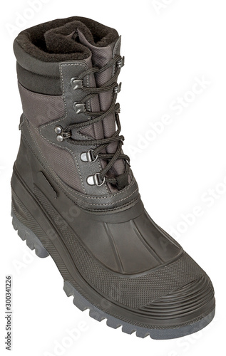 Men autumn boots outdoor adventure isolated white background 