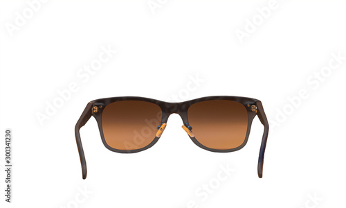 Black Sunglasses that see glasses legs On a white background, isolated