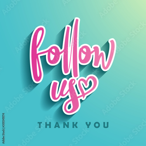 Follow us - Illustration for Social Network friends, followers, Web user Thank you celebrate of subscribers or followers and likes.