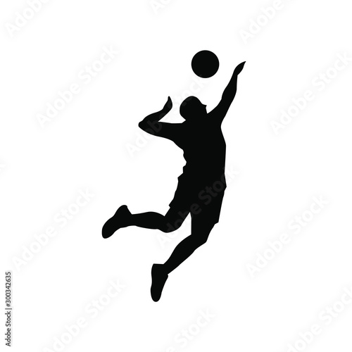 Volleyball Player Silhouette Icon Inspirations